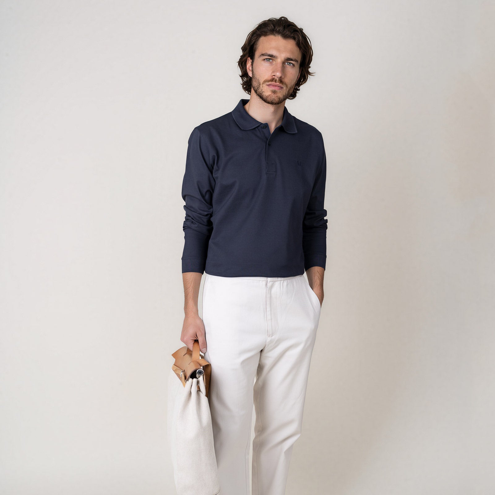 MANGOLA_Polo-Longsleeve_men_dark- #color_dark blueblue_man_front