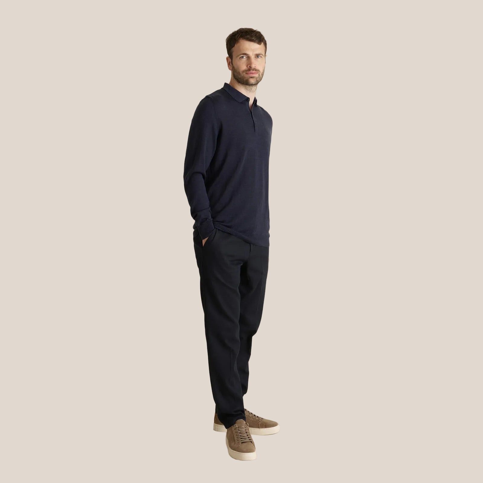Strickpullover LEGNA-MERINO Polo Pullover Muntagnard #color_dark blue