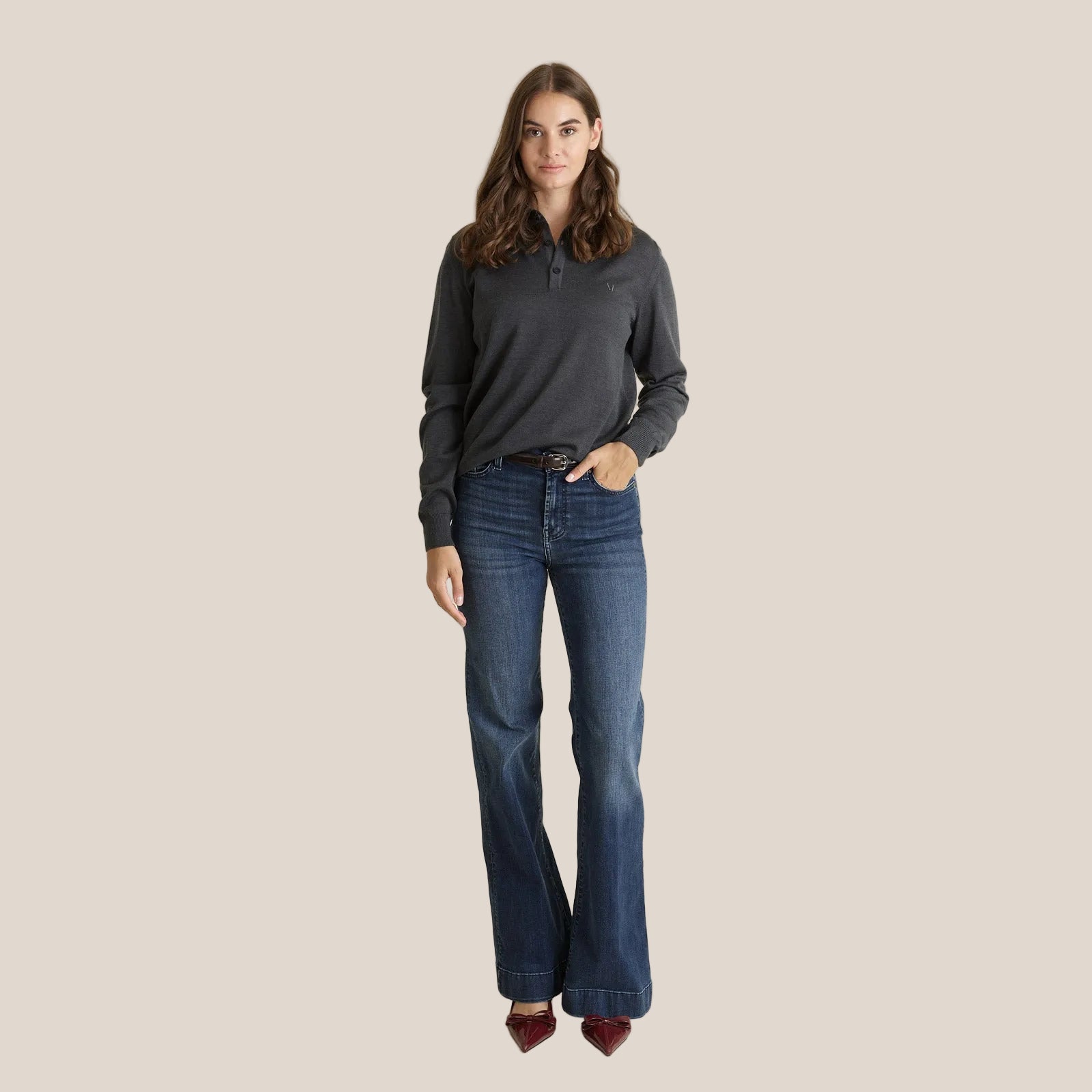 Strickpullover LEGNA-MERINO Polo Pullover Muntagnard #color_anthracite