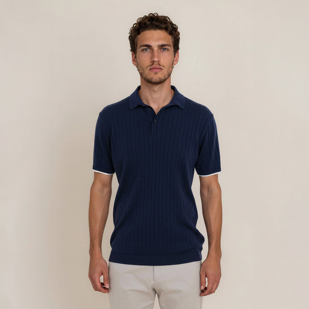 LEGNA Knit Polo Ribbed