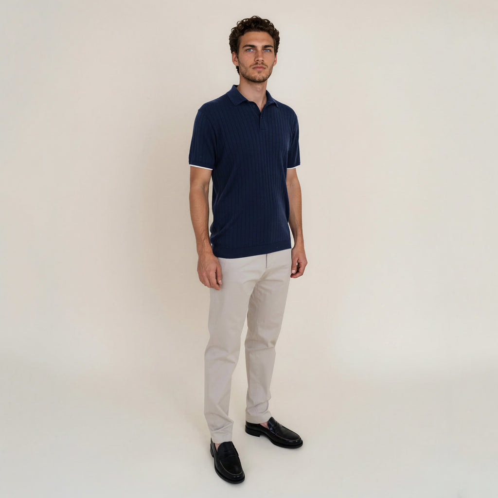 LEGNA Knit Polo Ribbed