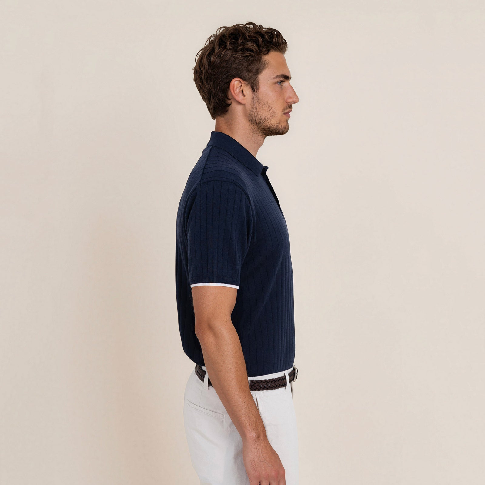 LEGNA Knit Polo Ribbed