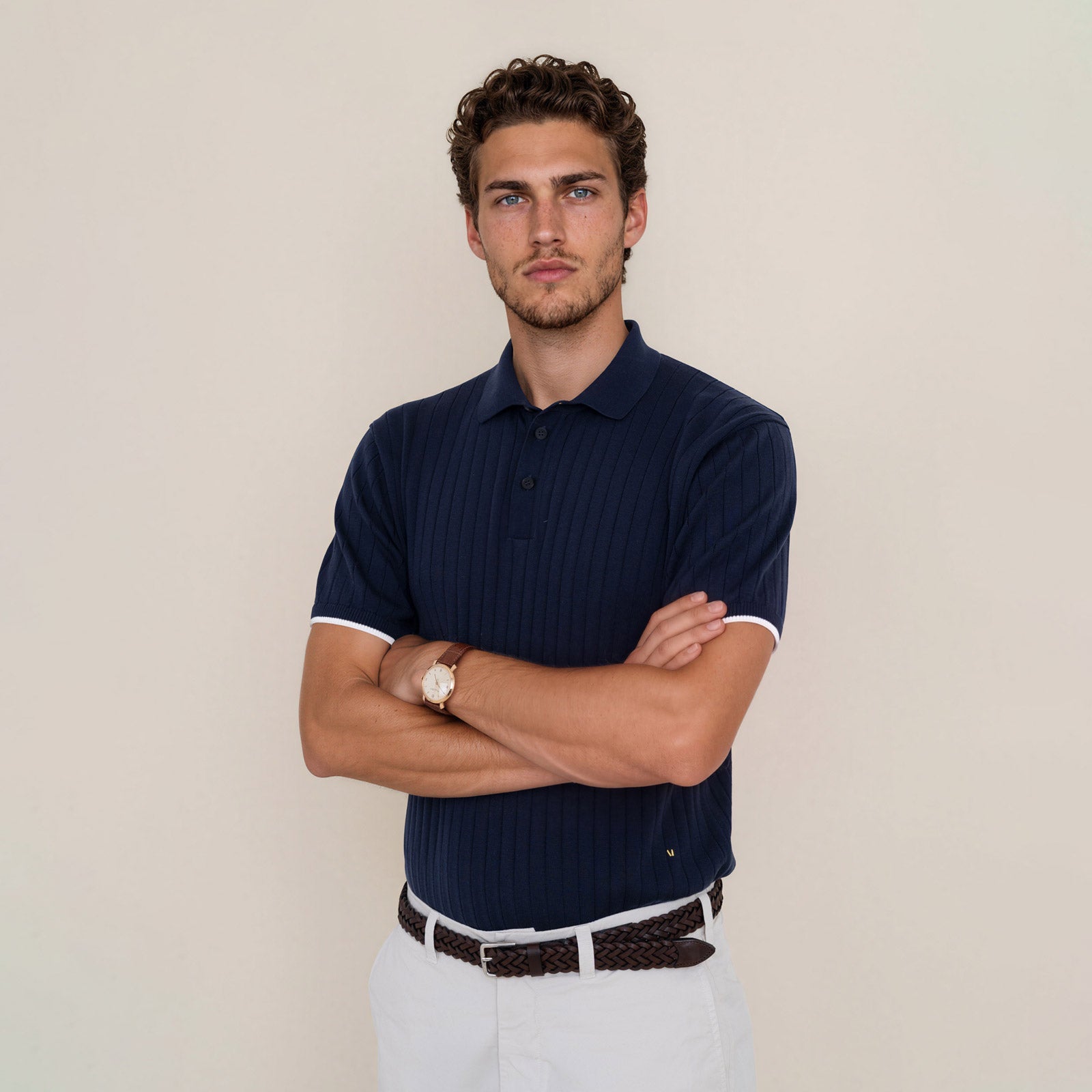 LEGNA Knit Polo Ribbed