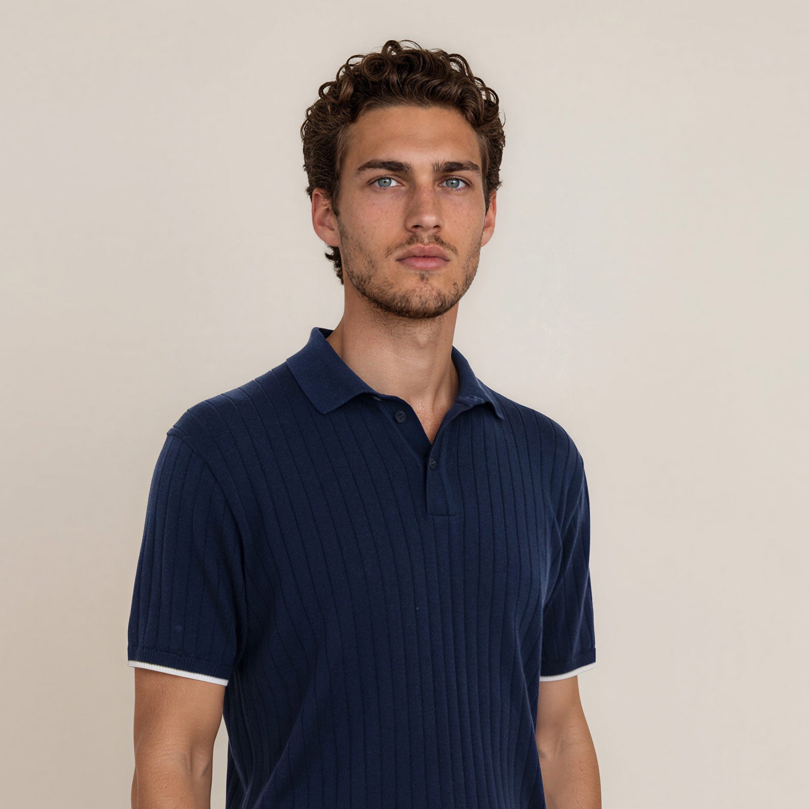 LEGNA Knit Polo Ribbed