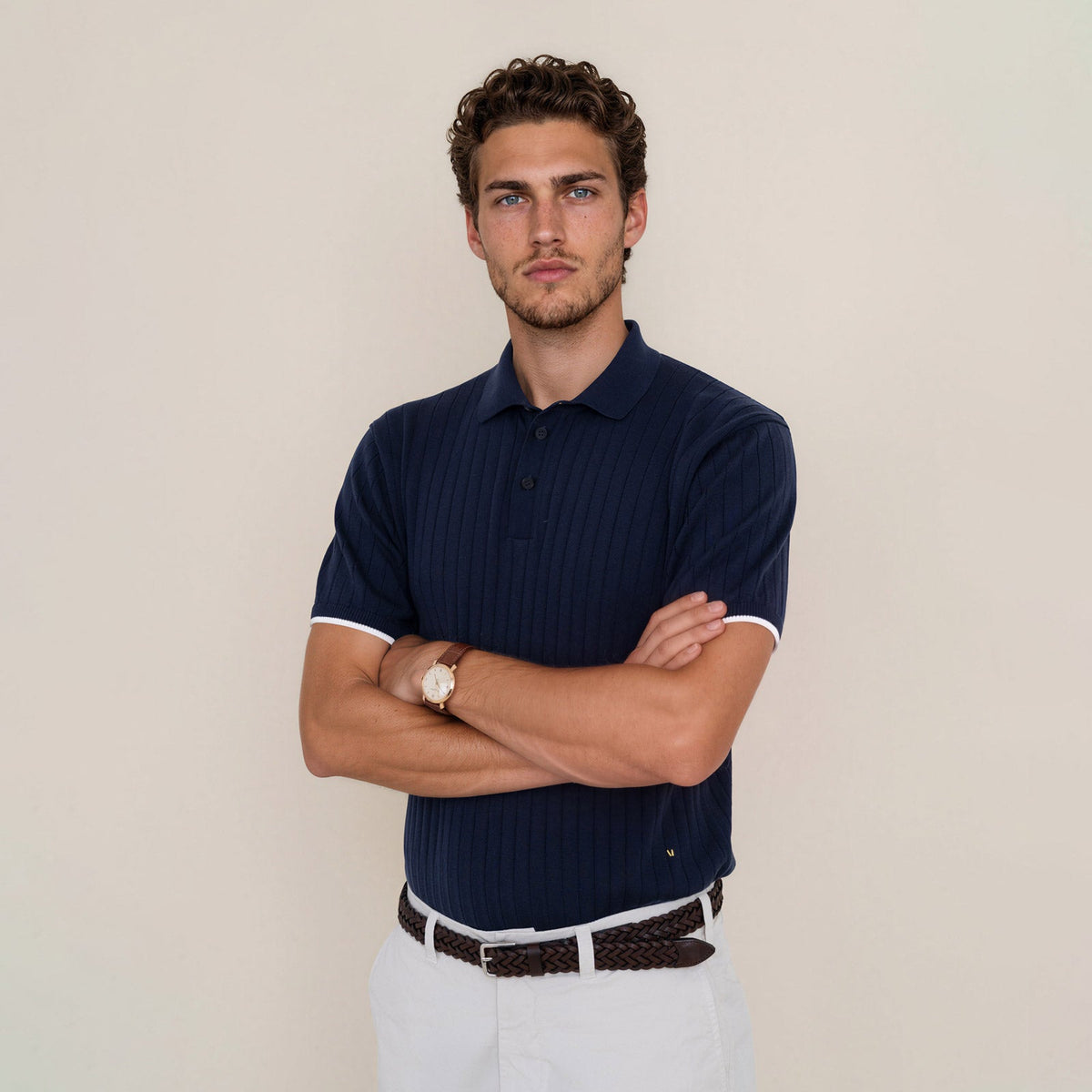 LEGNA Knit Polo Ribbed