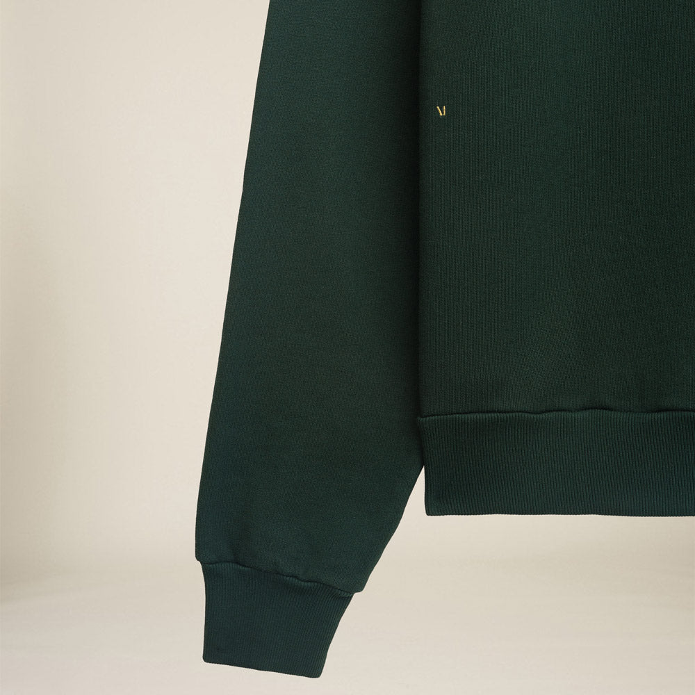 MANGOLA-Half-Zip-Sweatshirt_dark-green_back-detail #color_dark green