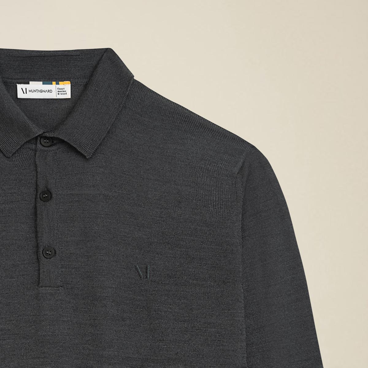 Strickpullover LEGNA-MERINO Polo Pullover Muntagnard #color_anthracite