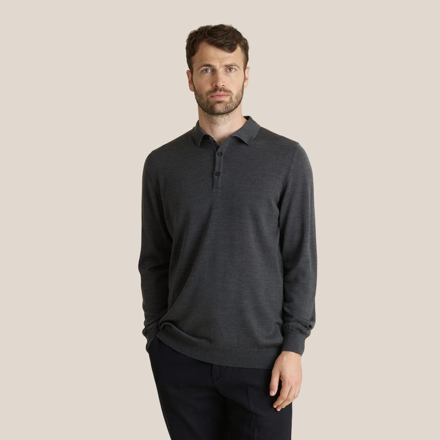 Strickpullover LEGNA-MERINO Polo Pullover Muntagnard #color_anthracite