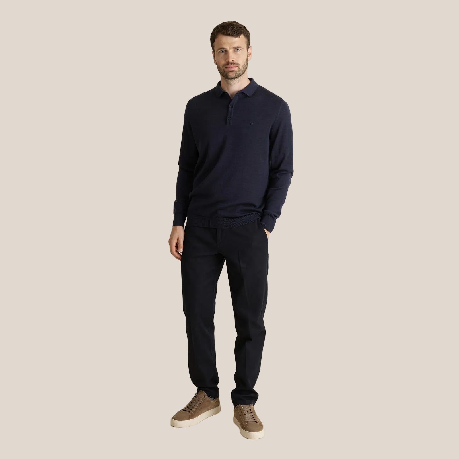 Strickpullover LEGNA-MERINO Polo Pullover Muntagnard #color_dark blue