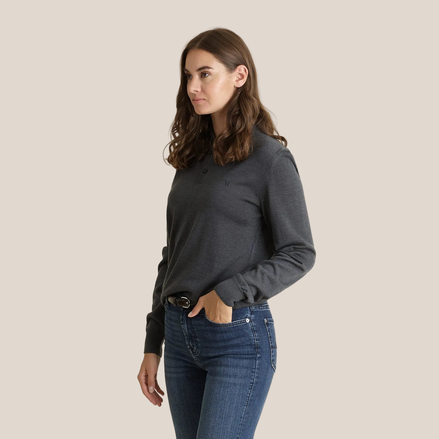 Strickpullover LEGNA-MERINO Polo Pullover Muntagnard #color_anthracite
